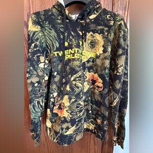 Hot Topic Twenty One Pilots Floral Hoodie - Black and Yellow
